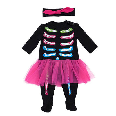 

Newborn Baby Girl Kid Tulle Tutu Dress 1st Halloween Costume Outfits 2PCS Set