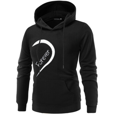 

2019 Lover Heart Print Couple Hoodies Man And Woman Long Sleeves Sweatershit Fashion Pullovers