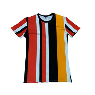 

Mens Round Neck Stripe Short Sleeve T-Shirt Street Hip Hop Sports Loose T-Shirt