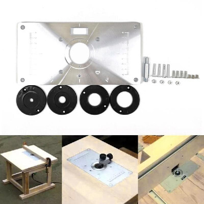 

Multifunctional Router Table Insert Plate Woodworking Benches Aluminium Wood Router Trimmer Models Engraving Machine with 4 Rings