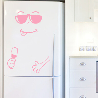 

Toponeto Cute Sticker Fridge Happy Delicious Face Kitchen Fridge Wall Stickers Art