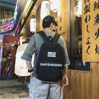 

Junior high school students schoolbag female ins Chao Kuiyuan Sufeng large capacity backpack male double shoulder bag male fashion