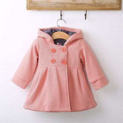 

Baby Girl Hooded Trench Coat Winter Windbreaker Parka Jacket Kids Outerwear