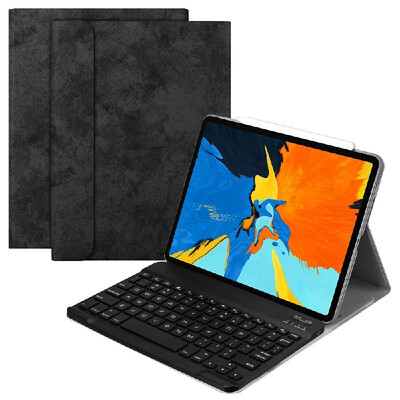 

BT Wireless Keyboard Case Cover Protective Case Portable Keyboard for 2018 iPad Pro 11White-Blue