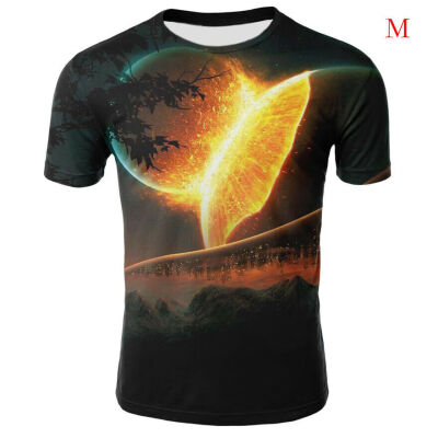 

Fashion Galaxy Space 3D Print T-shirt Men Short Sleeve Tee Tops Blouse Hot