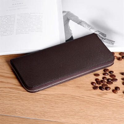 

Fashion Cross Pattern Mens Long Wallet High-Quality Genuine Leather Zipper Wallet Coin Purse With Multi Cards Holder