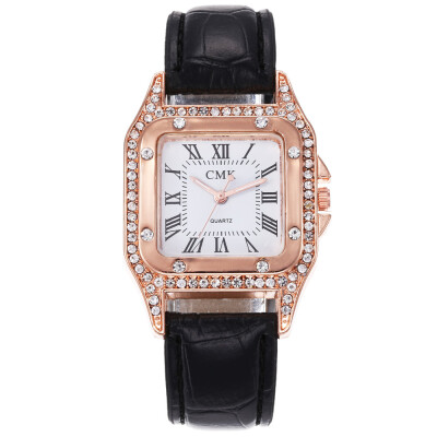 

Women Watches Unique Square Dial Ladies Business Quartz Wristwatch Rhinestone Leather Strap Fashion ClockRelogio Feminino50