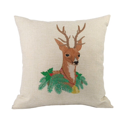 

Tailored Happy Christmas Pillow Cases Linen Sofa Cushion Cover Home Decor Pillow Core