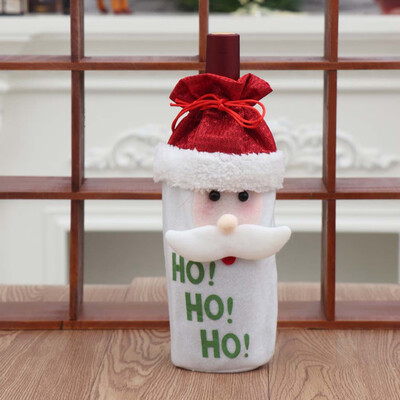 

Christmas Red Wine Bottle Cover Bag Party Table Decorations Home Santa Claus Snowman Reindeer New Year Navidad Gift
