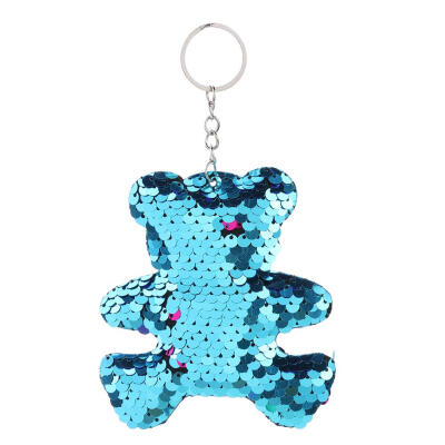 

Lovely Bear Keychain Glitter Sequins Women Key Ring Car Bag Pendant Gifts