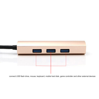 

High Speed 4 Ports USB30 HUB Multi-port Interface Extension Adapter Compatible for Computer Tablet Mobile Phone