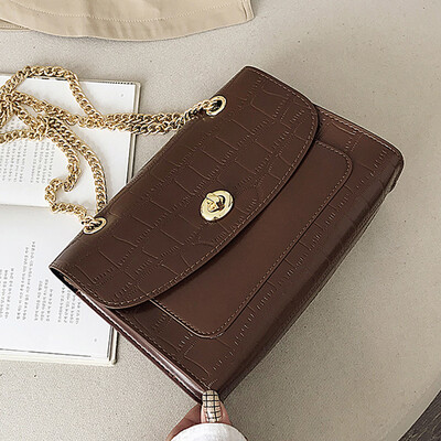 

Small bag 2019 new fashion female bag stone grain small square bag retro chic oblique shoulder bag
