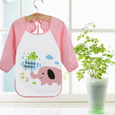 

Children Boys Girls Cartoon Baby Bibs Waterproof Toddler Long Sleeve Feeding Eating Bib Burp Cloths