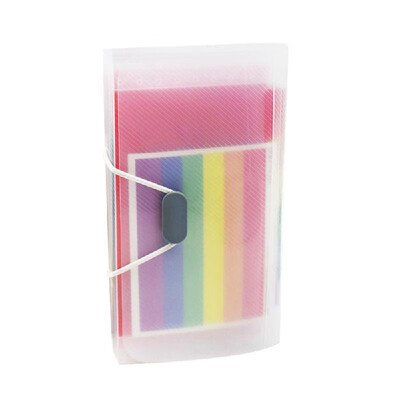 

Portable Rainbow Color Accordion Expending File Folder Document Organizer Bag A6 Size 13-pocket with File Guide & Label Cards for