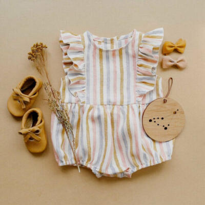 

US Toddler Baby Girl Striped Romper Bodysuit Jumpsuit Casual Outfit Clothes Tops