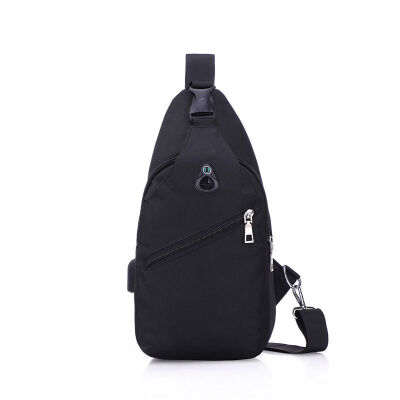 

2018 New Style Fashion Mens Solid Zipper USB Charging Chest Pack Anti Theft Travel Sport Messenger Bag