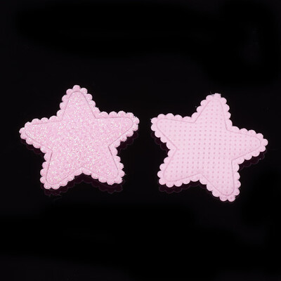 

Glitter PU Patches with Non Woven Fabric Back&Sponge Inside Star PearlPink 33x3435x25mm