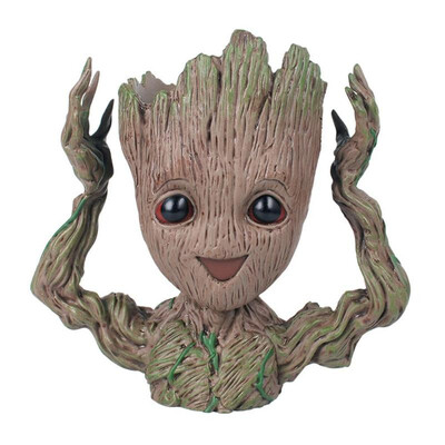 

Cute Action Figures Baby Flowerpot Toy Pen Pot Holder PVC Hero Model Vessel