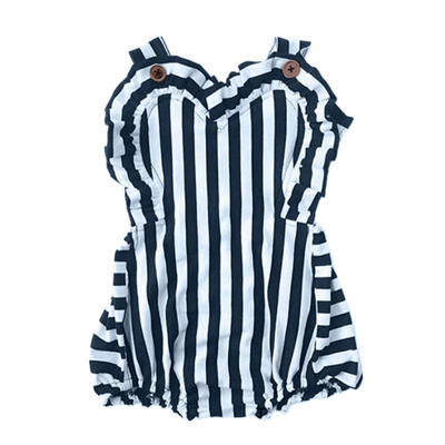 

Summer Baby Girls Stripes Strap Sleeveless Backless Ruffles Romper Jumpsuit