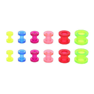 

6 Pairs of Plastic Body Piercing Ear Stretching Gauges Kit Ear Tunnels Plugs Stretchers Expander Set