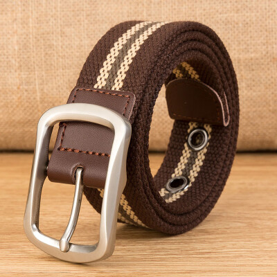 

Canvas belt Alloy pin buckle youth casual belt Hot selling Men&Women canvas weaving cowboy pants belt 110-150cm