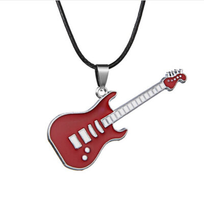 

Fashion Stainless Steel Guitar Necklace pendant Jewelry Accessories Pop Music Festival Choker Necklace