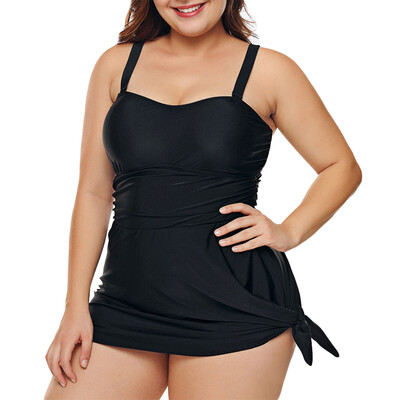 

Padded Plus Size Side Knot Tankini Set