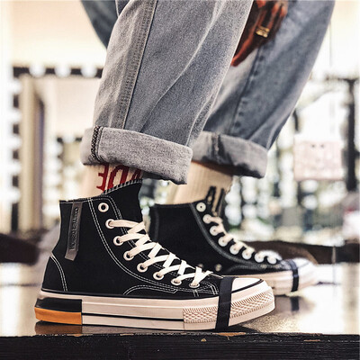 

Spiritual society guy shoes male Korean version of the trend of youth port wind canvas casual wild shoes in the tide shoes