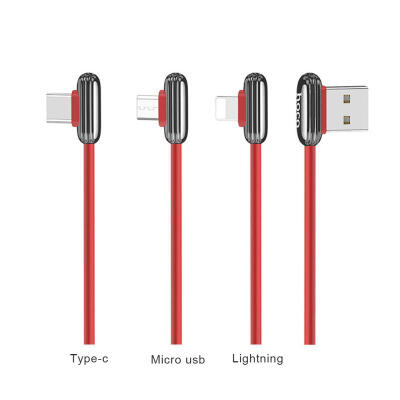 

HOCO U60 90-Degree Charge Cable Angled Charging And Syncing Cord For Micro USB Type-C Lightning-Type-C