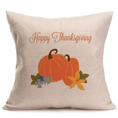 

Tailored Happy Fall Thanksgiving Day Soft Linen Pillow Case Cushion Cover Home Decor