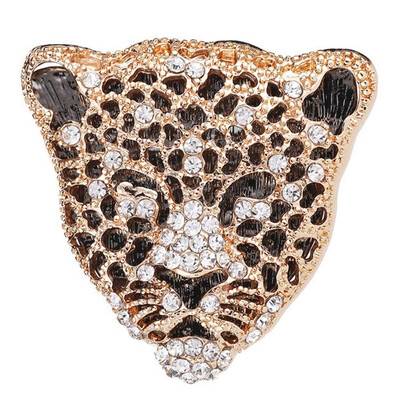 

Charm Rhinestone Retro Hollow Leopard Head Brooches For Man Fashion Jewelry Luxurious Male Ornaments