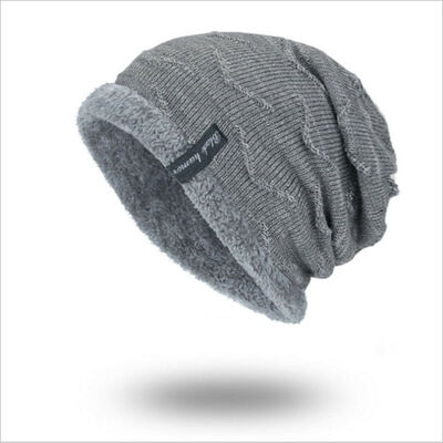 

Men Women Cable Knited Fleece Warm Winter Wool Slouchy Beanie Hat Cap Baggy