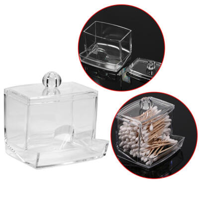 

Cotton Pad Swab BoxMakeup Cosmetic Case Clear Q-tip Storage Holder Cotton Pad Swab Box Organizer USMakeup Cosmetic Case