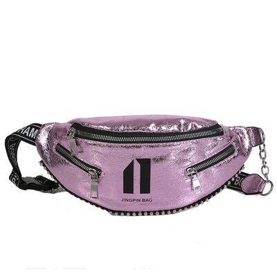 

2018 New Style Fashion Zipper Women Waist Bag Fanny PU leather Shoulder Chest Bum Travel Punk Waist Packs