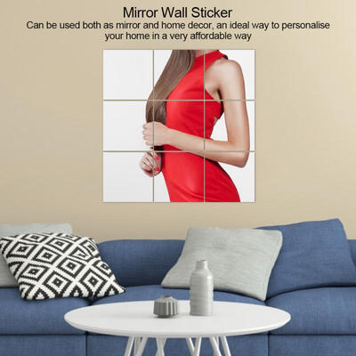 

Greensen 16Pcs Self Adhesive Square Shape PVC Mirrors Wall Stickers for Home Window Tiles