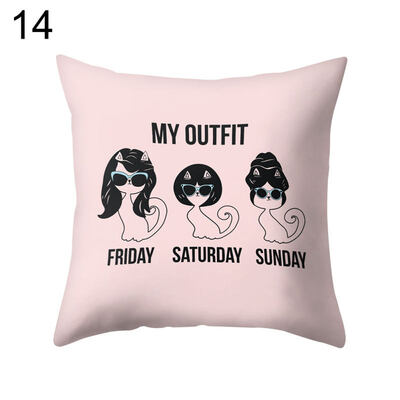 

Cartoon Animal Bus Letters Throw Pillow Case Sofa Bed Cushion Cover Home Decor