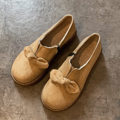 

Sennu literature&art retro chic bow round head thick soles shoes original Japanese soft sister leisure doll shoes girl