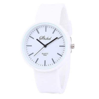 

Women Fashion Simple Wrist Watch Silica Gel Band Alloy Case Quartz Watch