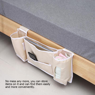 

Greensen Oxford Fabric Bedside Hanging Bag Bed Sofa Storage Organizer Home Bedroom Beige