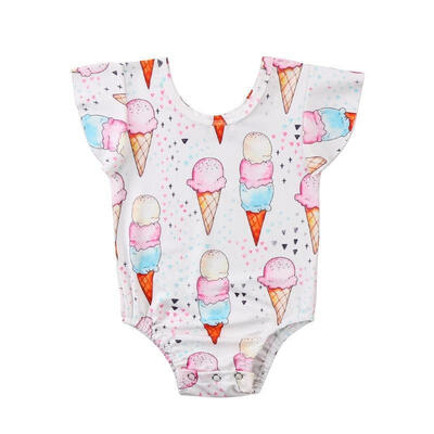 

Newborn Baby Girls Ice Cream Romper Bodysuit Jumpsuit Outfits Sunsuit