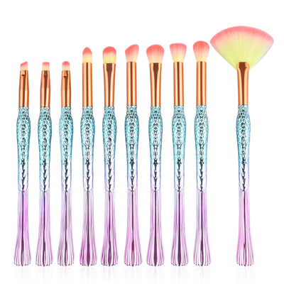 

〖Follure〗10Pcs Pro Makeup Brushes Set Foundation Powder Eyeshadow Eyeliner Lip Brush Tool