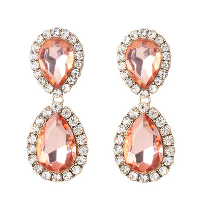 

2019 Fashion za Brand crystal geometirc Drop Earring For Women Party Gifts ethnic Statement rhinestone Earrings Jewelry