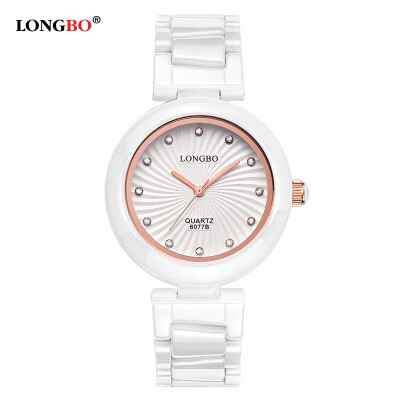 

LONGBO European&American fashion true ceramic womens watch printing dial fashion watch quartz waterproof ladies wat