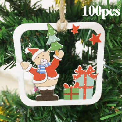 

10pcs DIY Wooden Christmas Creative Cartoon Home Decoration Ornaments Pendant