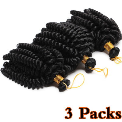 

3 Packs Jamaican Bounce Hair Short Curly Crochet Braids Hair Extension Curly Crochet Hair Synthetic Braids Twist Hair For Women