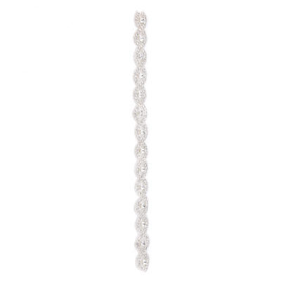 

Greensen 1yard 8-shape Design Handmade Rhinestone Crystal Chain Applique Trim for Wedding Dress