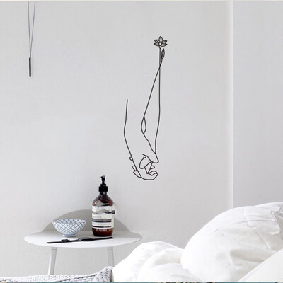 

〖Follure〗Wall Sticker Line Drawing Decor Home Room DIY Decor Simple Style Removable Mural