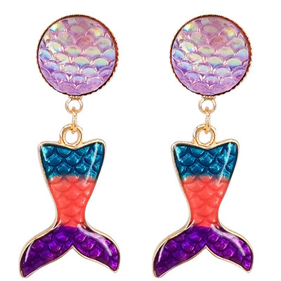 

Hot Mermaid Drop Earrings Shinny Mermaid Tail Fish Scale Earrings Sequin Earrings Fish Dangle Earrings