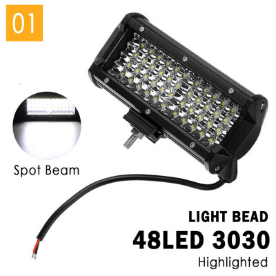 

7 Inch 144W 48LED Work Light Bar Spot Beam Driving Fog Lamp Off-Road Tractor HOT