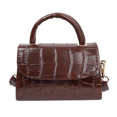 

Vintage Leather Stone Pattern Shoulder Handbags Small Women Casual Bags